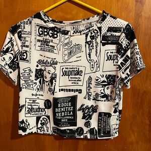 Fashion nova newspaper crop top